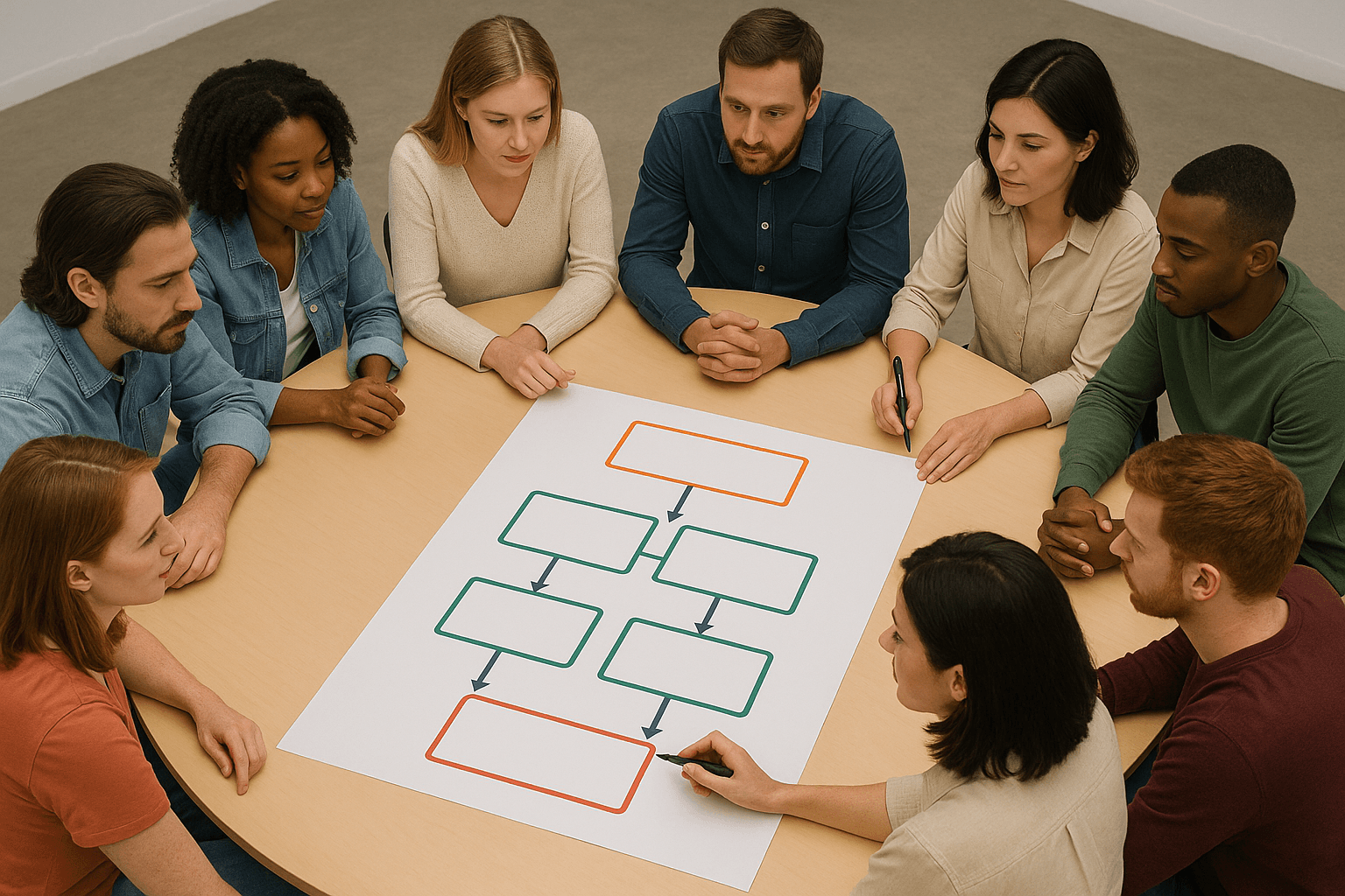 Table cloth dialogue in small groups